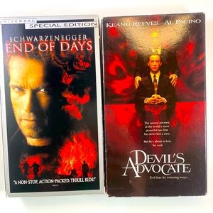 End of Days (VHS, 2000, Special Edition) And Devils Advocate (VHS 1997) Action